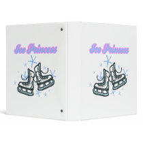 ice princes snowflakes and ice skates design 3 ring binder