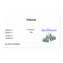 ice princes snowflakes and ice skates design business card template