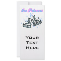 ice princes snowflakes and ice skates design rack card
