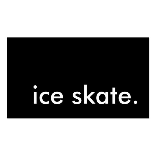 ice skate. business card template (front side)