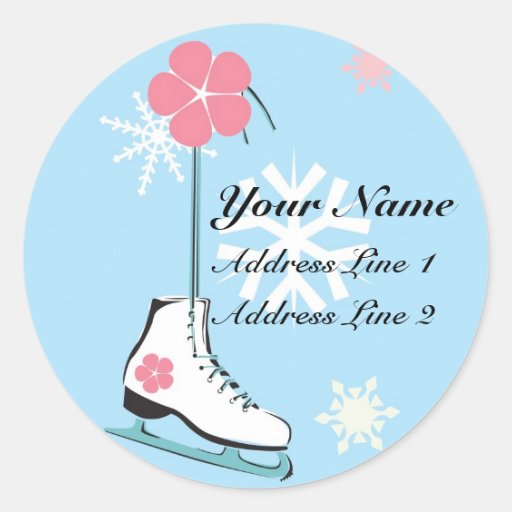 Ice Skate Classic Round Sticker Zazzle