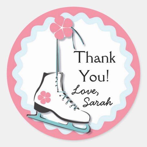 Ice Skate Classic Round Sticker Zazzle