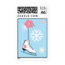 Ice Skate Postage Stamp