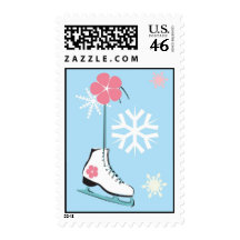 Ice Skate Postage Stamp