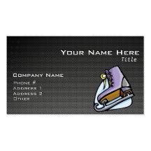 Ice Skater; Faux Carbon Fiber Business Card