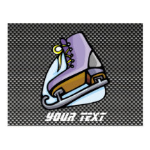 Ice Skater; Faux Carbon Fiber Post Card