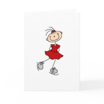 Ice Skater Girl In Red Card by stick_figures Ice Skater Girl In Red Card