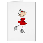 Ice Skater Girl In Red Card