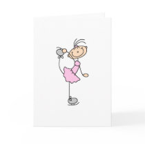 Ice Skater In Pink Card