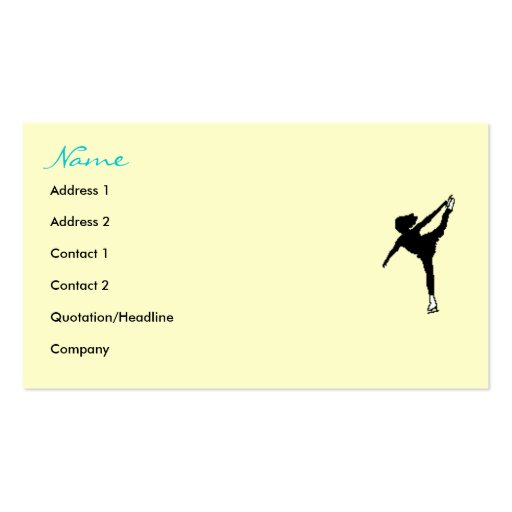 Ice Skaters' Card Business Card (front side)