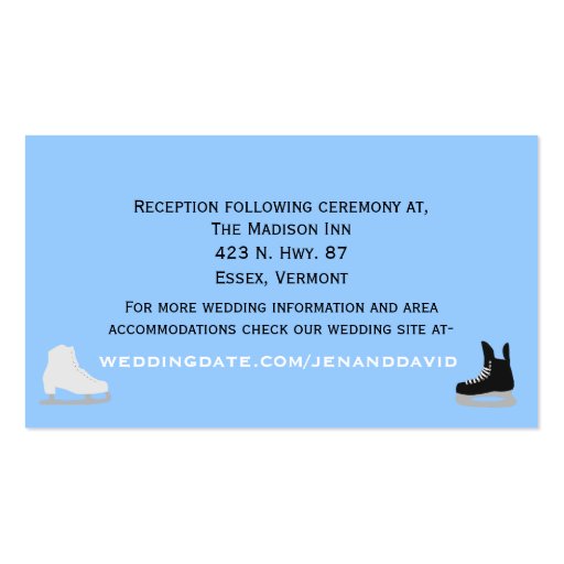 Ice Skaters Wedding Enclosure Card Business Card Templates (front side)