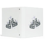 ice skates and snowflakes graphic 3 ring binders