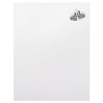 ice skates and snowflakes graphic letterhead design