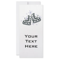 ice skates and snowflakes graphic customized rack card