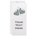 ice skates and snowflakes graphic customized rack card