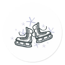 ice skates and snowflakes graphic stickers