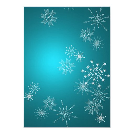 Ice Skates and Snowflakes Teal Birthday Personalized Invite