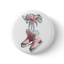 ICE SKATES in PINK by SHARON SHARPE buttons
