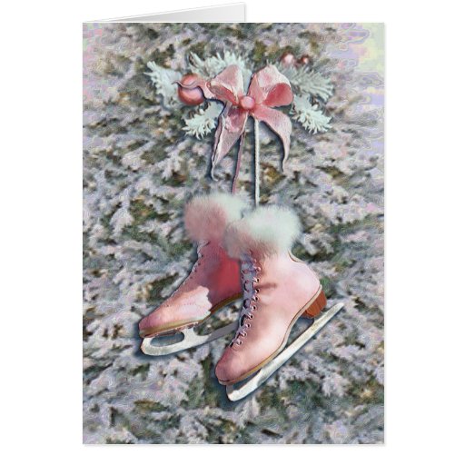 ICE SKATES in PINK by SHARON SHARPE Cards