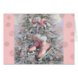 ICE SKATES in PINK by SHARON SHARPE Greeting Card