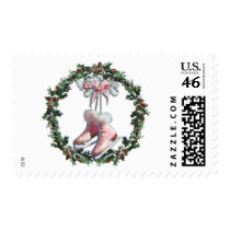 ICE SKATES & WREATH by SHARON SHARPE Stamp