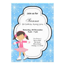 Ice Skating Birthday (Blue) invitations