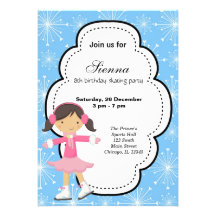 Ice Skating Birthday (Blue) Custom Announcement