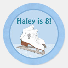 Ice Skating Birthday BLUE Ice Princess Sticker