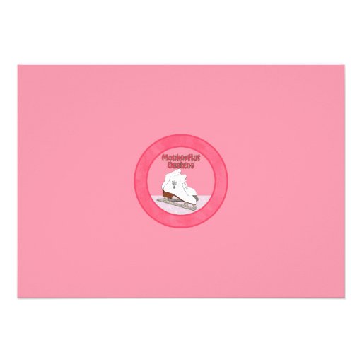 Ice Skating Birthday Invitation HOT PINK Princess