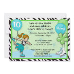 Ice Skating Birthday Invitation zebra print