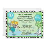 Ice Skating Birthday Invitation zebra print