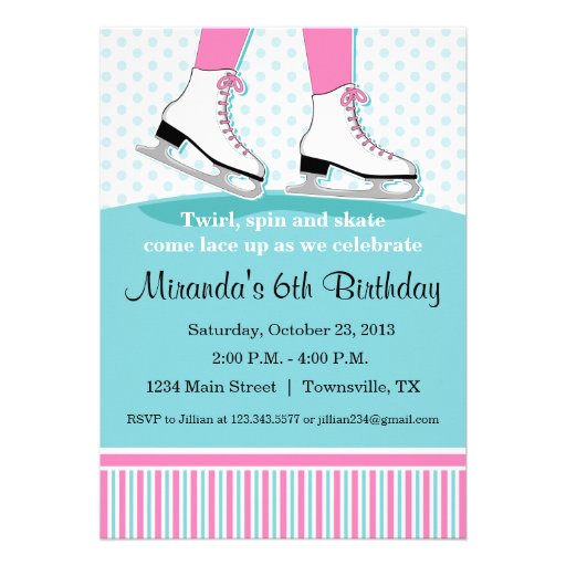 Ice Skating Birthday Party Invitation