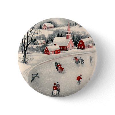 Ice Skating Button by Tchotchke