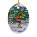 Ice Skating Chupacabra Ornament