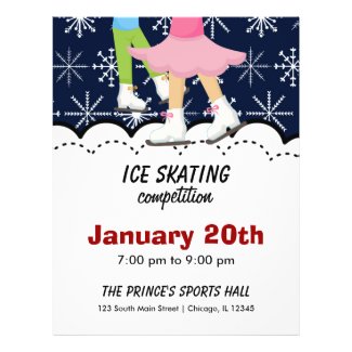 Ice Skating Competition (Dark Blue) flyer