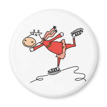 Ice Skating Cow magnets