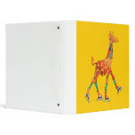 Ice Skating Giraffe Vinyl Binder