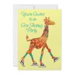 Ice Skating Giraffe Personalized Invite