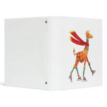 Ice Skating Giraffe with Scarf Binders