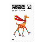 Ice Skating Giraffe with Scarf postage