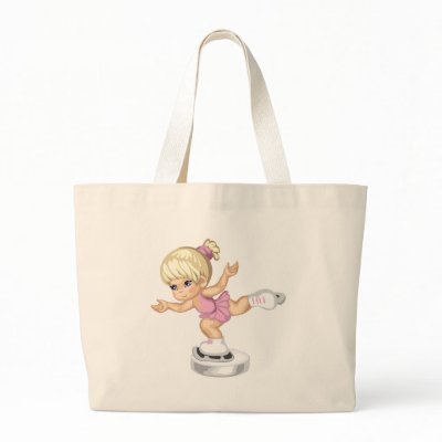 Ice Skating Girl Canvas Bags by lilones