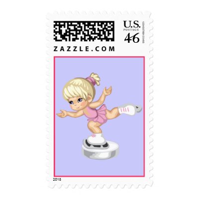 Ice Skating Girl Stamp by lilones