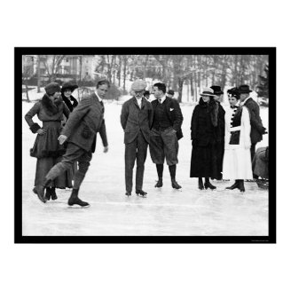 Ice Skating in Tuxedo Park, NY 1920 Poster