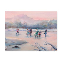 ICE SKATING PARTY by SHARON SHARPE Card postcards