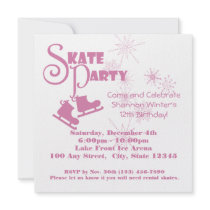 Ice Skating Party Personalized Invites