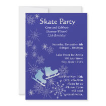Ice Skating Party Custom Announcements