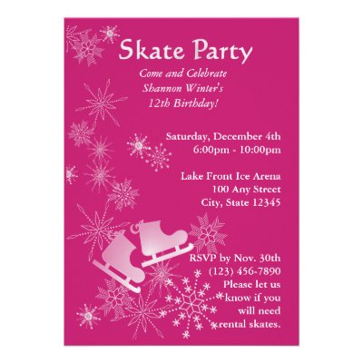 Ice Skating Party Invitations