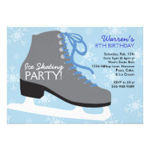 Ice Skating Party Invitations for boys