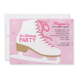 Ice Skating Party Invitations - Pink invitation