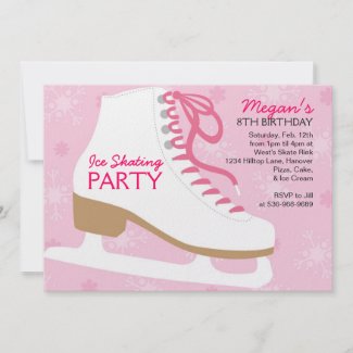 Ice Skating Party Invitations - Pink invitation